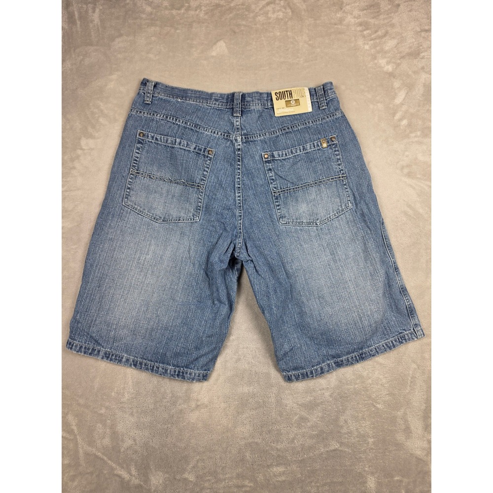 Southpole Denim Shorts Mens 38 Blue Baggy Y2K Hip Hop Loose Fit Jean Shorts